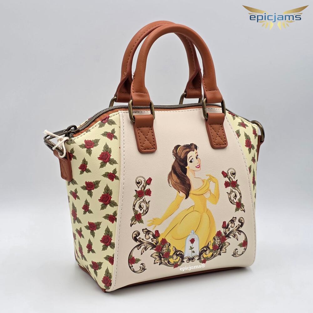 Loungefly Disney Beauty And The Beast Belle Floral Mini Satchel Bag - Picture 2 of 6
